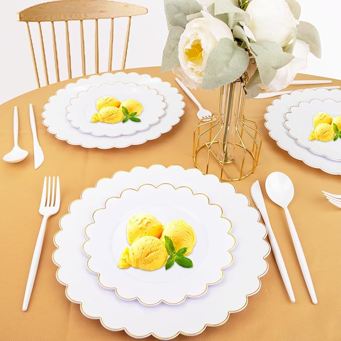 Supernal 180PCS White Plastic Silverware,White Utensils Set Disposable,Disposable Silverware Include 60 Forks,60 Knives,60 Spoons,Heavy Duty Party Cutlery for Birthday,Dinner,Wedding