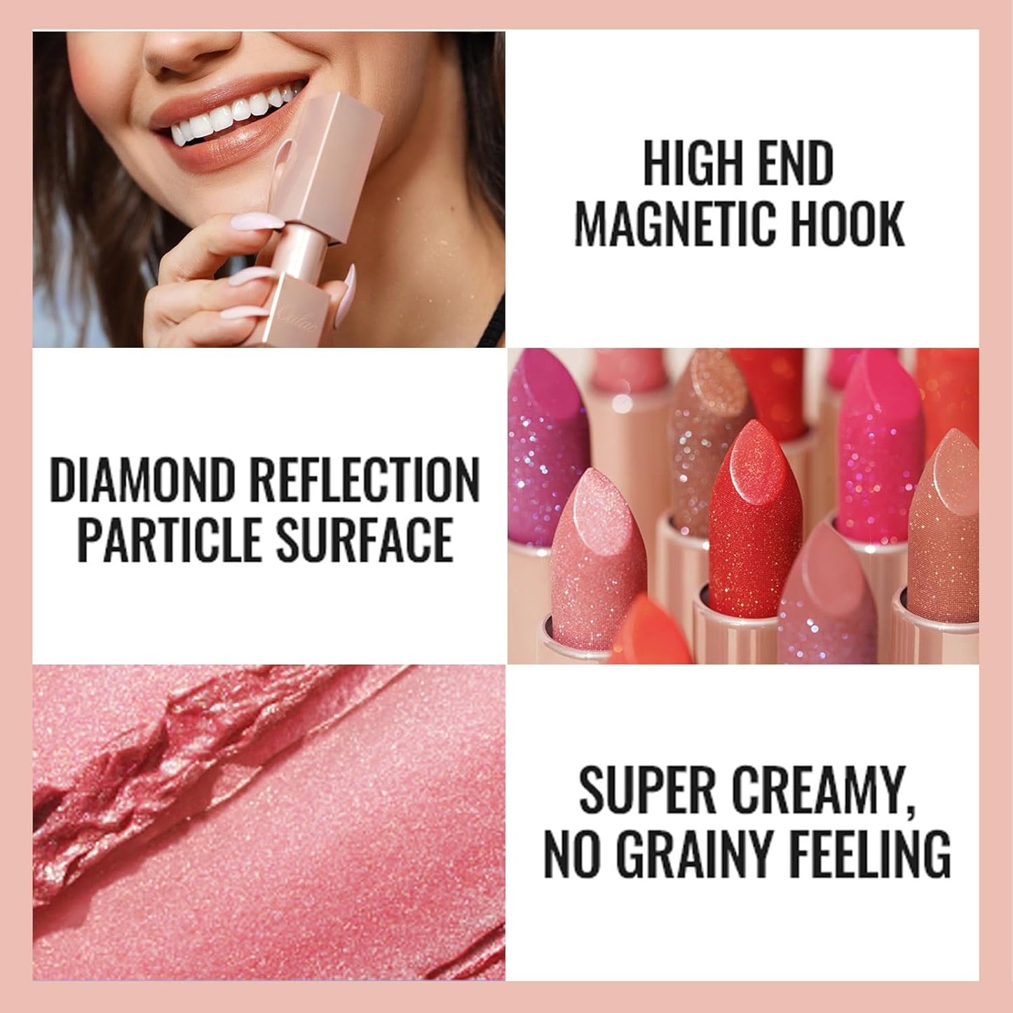 Oulac Hot Pink Lipstick for Women - Moisture-Rich Lip Balm with Shiny Surface, Creamy Lip Color Lightweight Texture, Vegan Beauty Medium Coverage Lip Makeup, PG01 Pink Promise