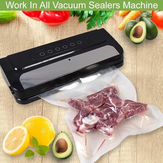6 Pack 8"x20'(3Rolls) and11"x20' (3Rolls) Vacuum Sealer Bags Rolls with BPA Free and Heavy Duty,Commercial Grade Vacuum Seal Freezer Bags Rolls Compatible with Any Type Vacuum Sealer