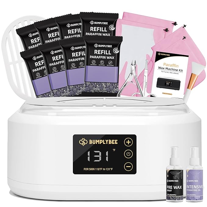 Paraffin Wax Machine for Hand and Feet - 3500ml Hand Wax Paraffin Machine with 8 Pcs Lavender Paraffin Bath, Moisturizing and Exfoliating