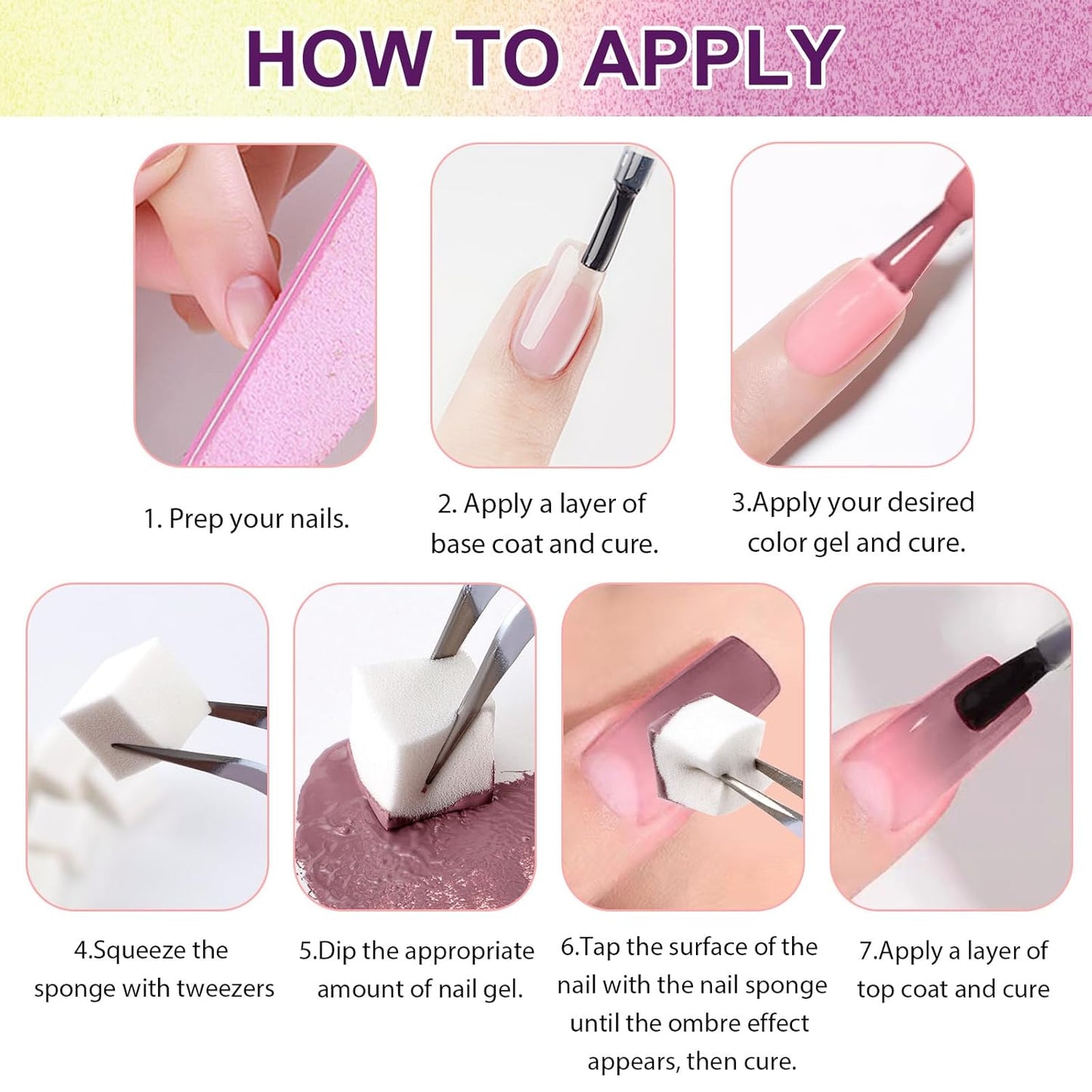 Gradient Gel Nail Set,16 Bright Neon Color for Ombre Fluorescent Jelly Nail Polish Platte, Pat Painting Gel French Nail Manicure No-wipe DIY Art Home Salon Soak of UV Cyber Gelight