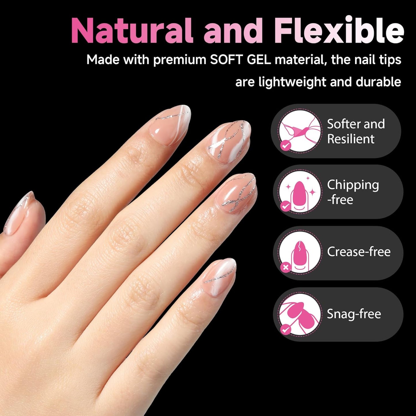 UNA GELLA Extra Short Almond Nail Tips, 504 Pcs Pre-Filed XS Almond Gel Nails, 12 Sizes Half Matte Full Cover Press Ons for Nail Extension Manicure Home DIY Salon