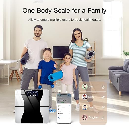 Scale for Body Weight, Weight Scale, Digital Bathroom Scale, Body Scale, Body Weight Scale, High Accurate with Lighted Led Display, Automatic Power On/Off, 400 Lb (Black and White)