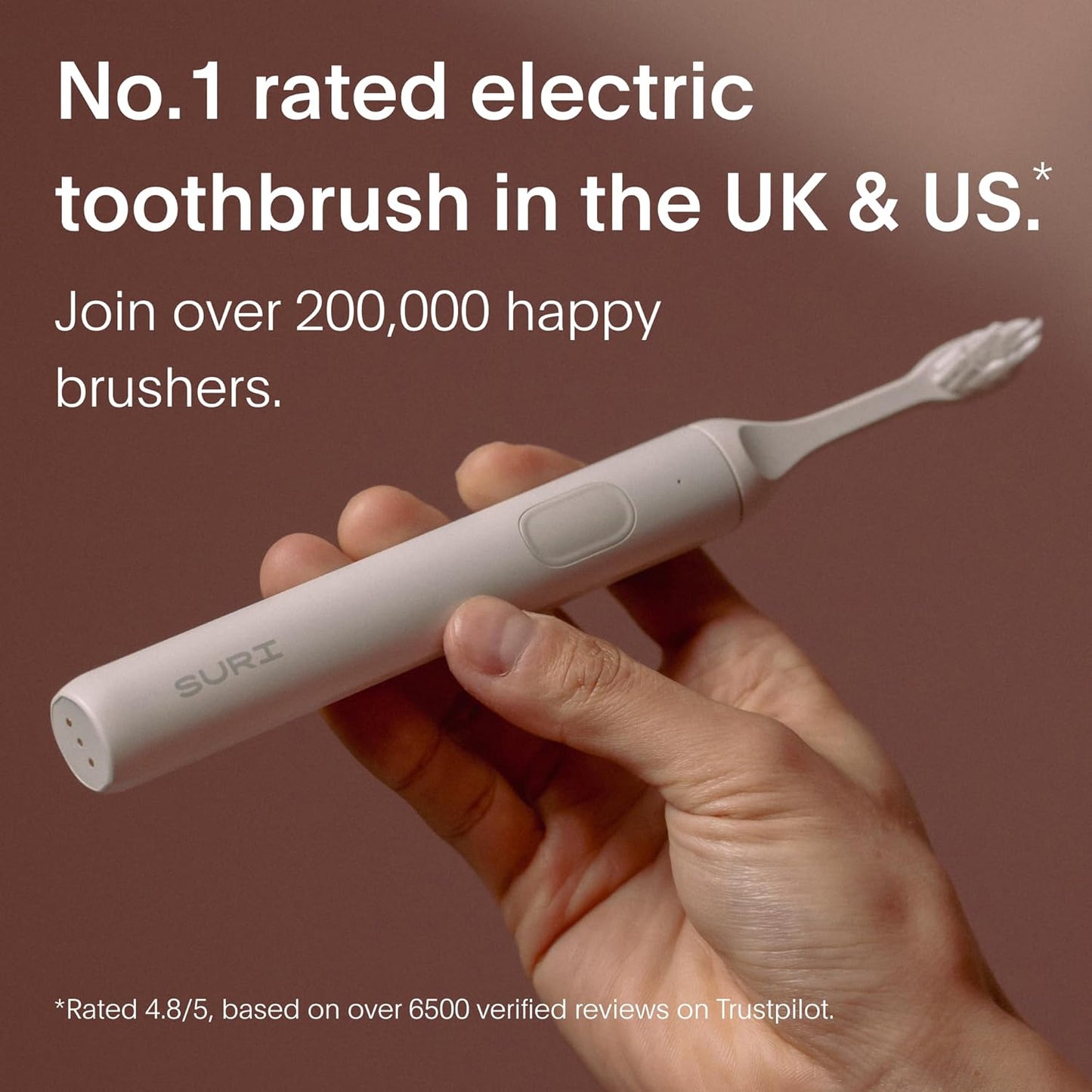SURI 1.0 Sonic Electric Toothbrush with UV Cleaning Travel Case | 40+Day Battery | Designed in California | Electric Toothbrush for Adults | Travel Toothbrushes | Tooth Brush | White