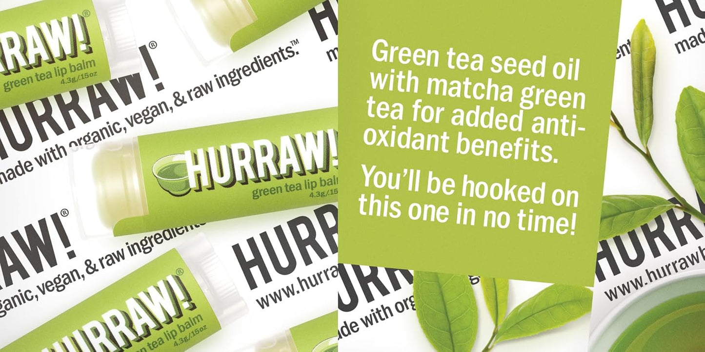 Hurraw! Chai Spice, Green Tea, Coffee Bean Lip Balms, 3 Pack Bundle: Organic, Certified Vegan, Cruelty and Gluten Free. Non-GMO, 100% Natural Ingredients. Bee, Shea, Soy and Palm Free. Made in USA