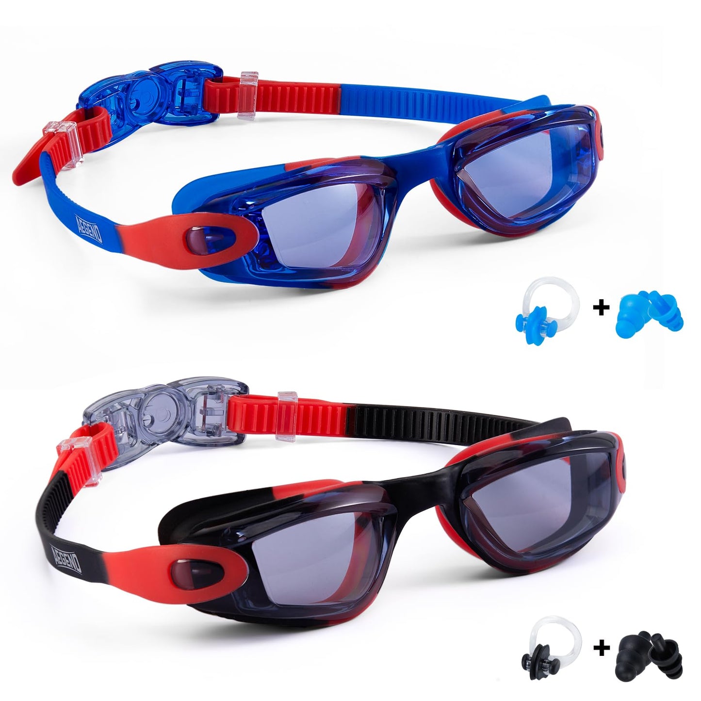 Aegend Kids Swim Goggles, Pack of 2 Swimming Goggles for Children Boys & Girls Age 3-14
