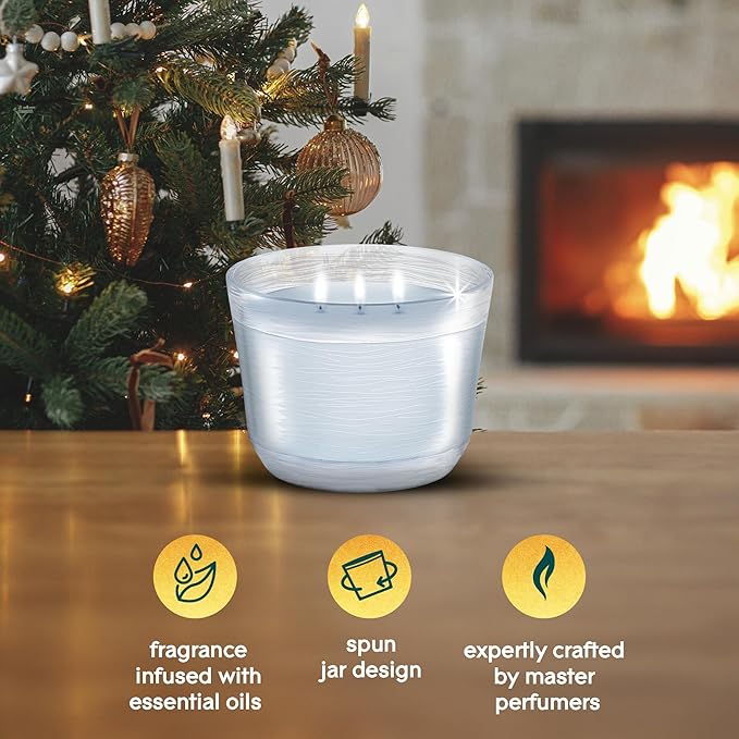 Glade 3-Wick Scented Candle Jar, Bergamot & Eucalyptus, Air Freshener Infused with Essential Oils, 6.8 Oz, 3 Count