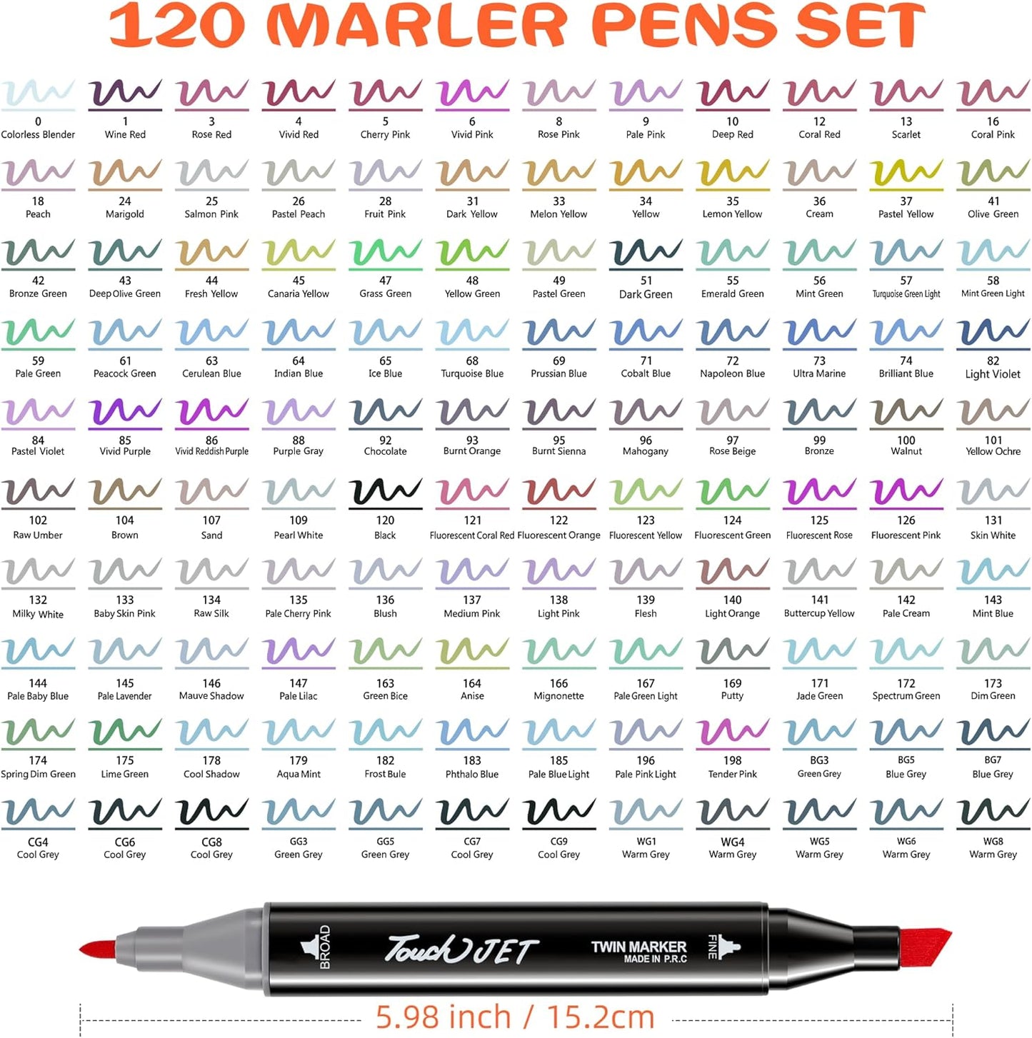 Alcohol Markers, 120 Colors Dual Tip Art Markers, Drawing, Coloring Marker for Kids Sketching Adult Coloring