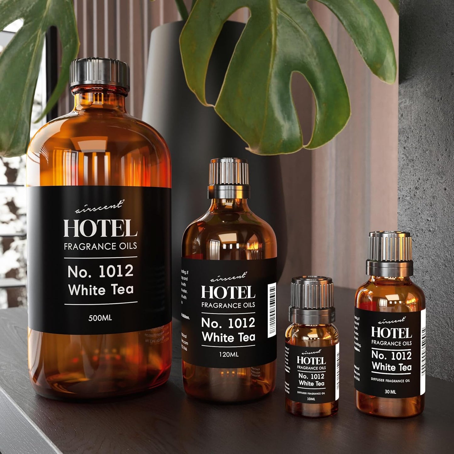 AirScent Hotel Diffuser Oil No. 1012 Inspired by The White Tea Hotel Scent - Premium Fragrance Oil for Ultrasonic and Waterless Diffusers and Crafting - 30 mL, 1 fl oz Glass Dropper Bottle
