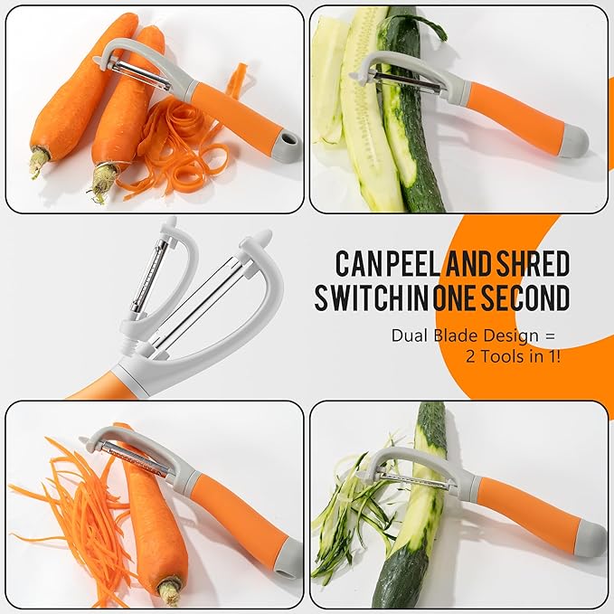 Li&Zhao Vegetable Peelers - Potato Peelers Fruit Peeler Veggie Peeler Carrot Peeler Apple Peeler Garlic Peeler kitchen tools Corn Peeler (2 Blades)
