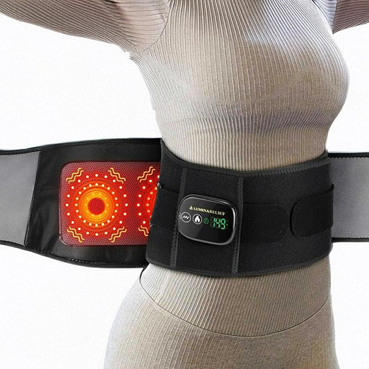 Cordless Heating Pad - Vibrating Heating pad for Back & Vibrating Heating pad for Cramps - FSA HSA Eligible Abdominal Massager w/Auto-Off - Period Cramps Pain Relief