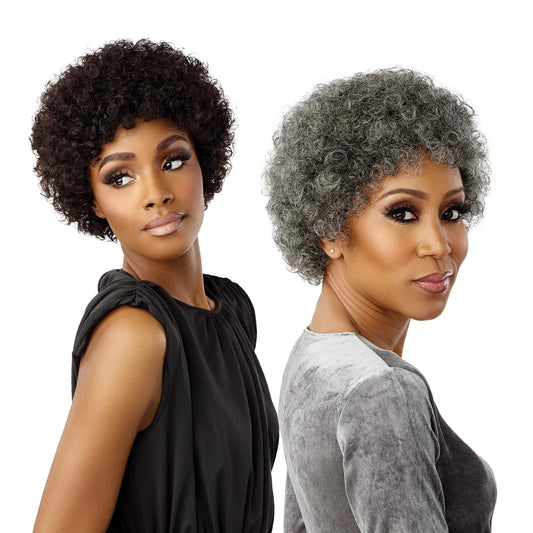 Sensationnel Empire human hair wig - salt and pepper bliss contouring mesh cap heat safe (27 HONEYBLONDE)