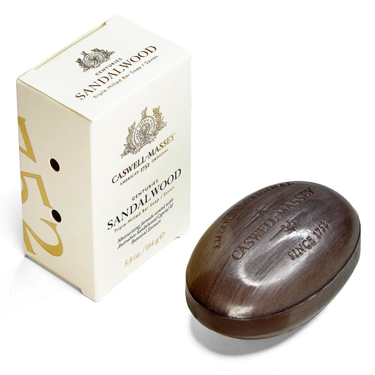 Caswell-Massey Natural Bar Soap for Men & Women, Moisturizing Body Soap Bar for All Skin Types, Made with Essential Oils & Plant-Based Formula for Soft Skin, Centuries Sandalwood, 5.8 oz