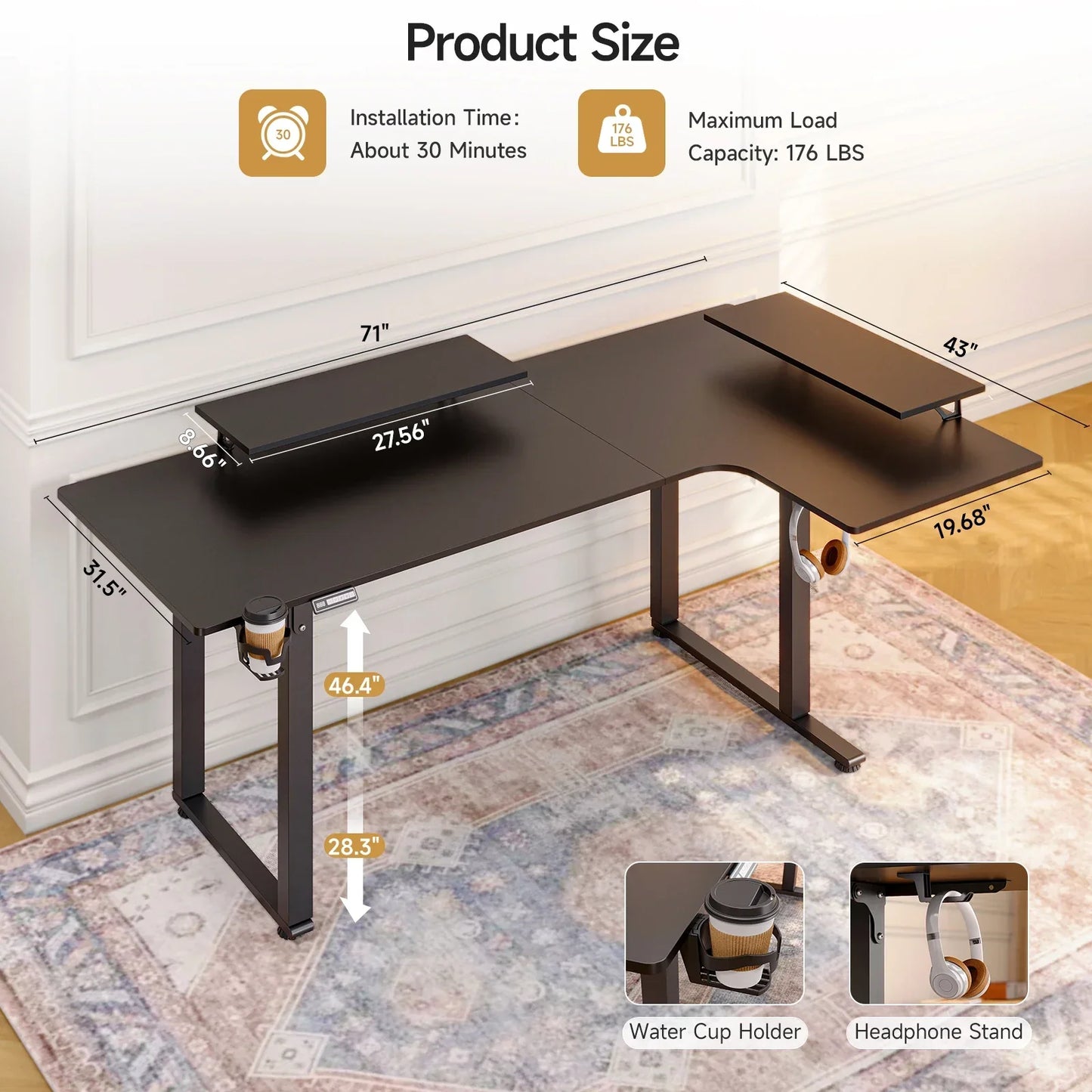 L Shaped Standing Office