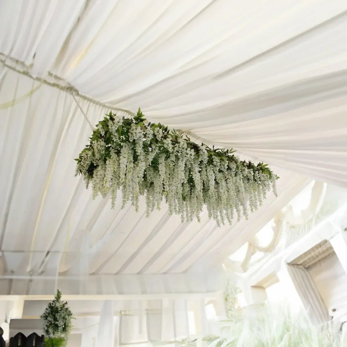12PCS Silk Wisteria Vine Hanging Flowers