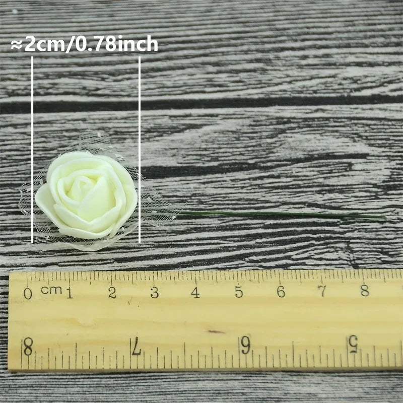 144pcs Mini Red Foam Rose Heads