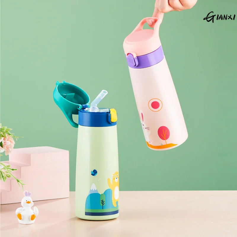 GIANXI Kids Stainless Steel Straw Bottle