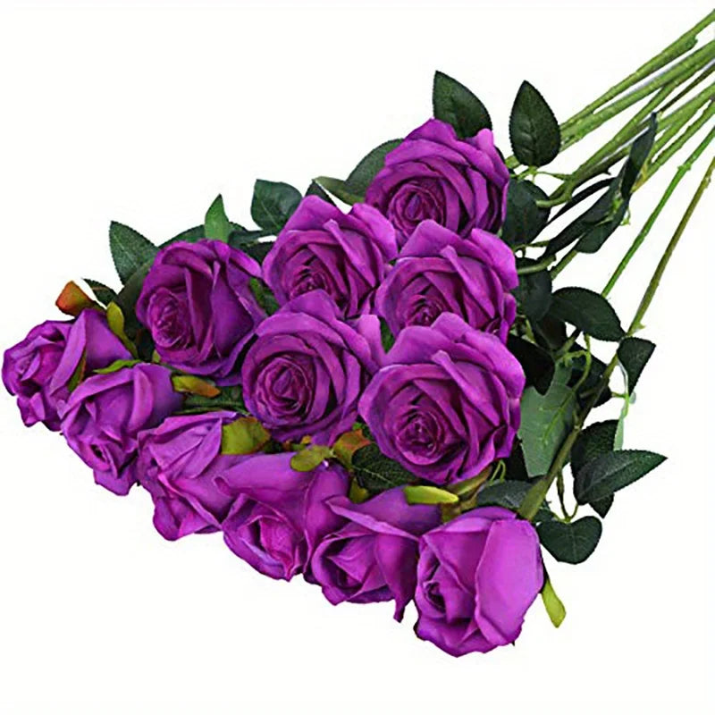 12pcs Artificial Rose Bouquet Décor