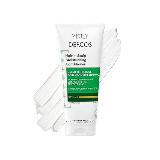 Dercos Hair & Scalp Moisturizing Conditioner, Formulated With Glycerin, Niacinamide + Hyaluronic Acid, Conditioner Moisturizer, Strengthens, Post Dandruff Treatment, 6.7 Fl Oz