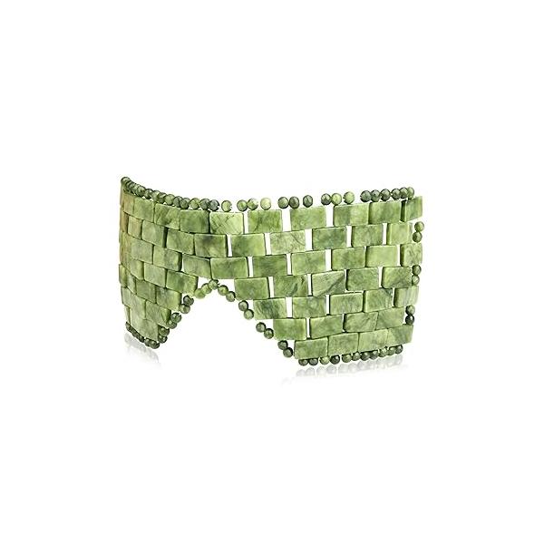 gemshan Jade Eye Mask Natural Green Facial Maks for Relive Eliminate Puffiness