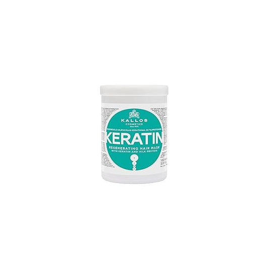 Kallos Keratin Hair Mask, for Damaged Dry Hair, Deep Conditioning Treatment Natural Mask Scalp and Root Repair, 33.81oz