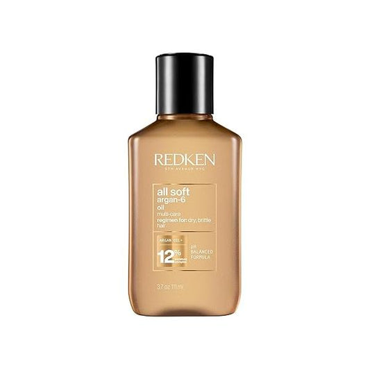 Redken All Soft Argan-6 Oil Treatment For Dry Hair - Deeply Conditions Hair, Adds Softness and Shine With Argan