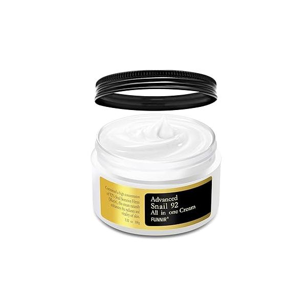 Snail Mucin Moisturizer 92%, Lightweight Moisturing Cream, 100g, Youthful and Radiant Formula, Repair Face Cream for All Skin Types, Skincare Products